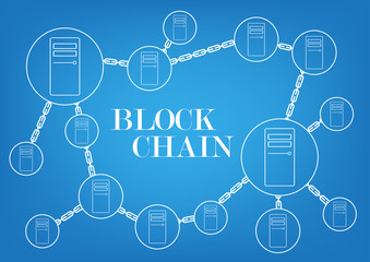 Block chain technology - background wallpaper