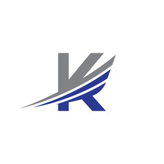 initial letter K logo wing