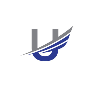 initial letter U logo wing