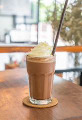 chocolate milkshake with whipped cream