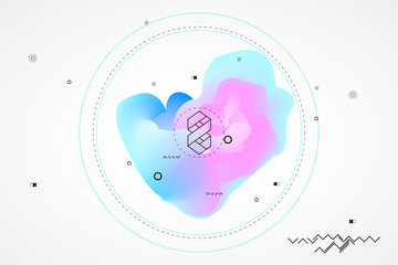 Marble trendy illustration backgrounds, placards with abstract liquid bubbles shapes, 80s memphis geometric style flat and 3d design elements. Retro art for covers, banners, flyers and posters.