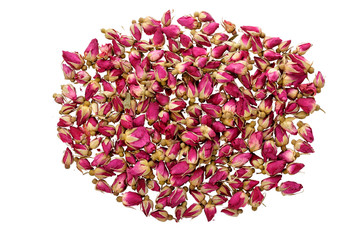 Dry red rose buds