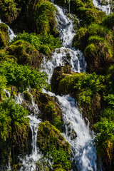 Fototapeta na wymiar Small waterfall in the mountains of Serra da Estrella. County of Guarda. Portugal