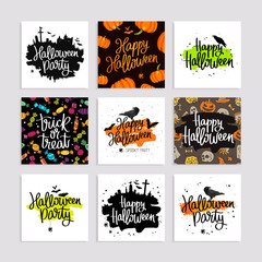 Set of greeting cards for Happy Halloween
