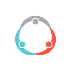 Three People Holding Each Other. Logo Vector