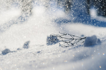Fototapeta na wymiar Beautiful background with snow and snowdrift
