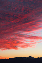 Beautiful sky and red clouds at sunset