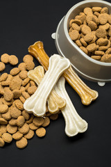 Dried food for dogs or cats.