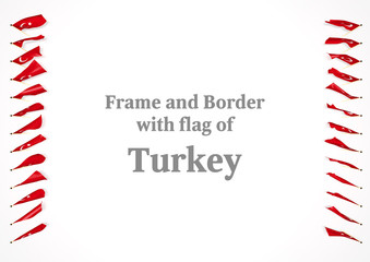 Frame and border with flag of Turkey. 3d illustration