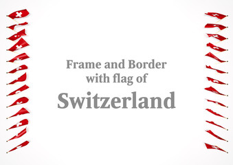Fototapeta premium Frame and border with flag of Switzerland. 3d illustration