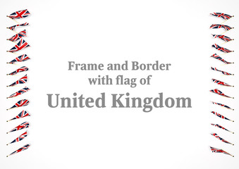 Fototapeta premium Frame and border with flag of United Kingdom. 3d illustration