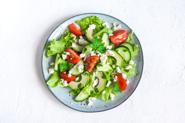 Vegetable salad with feta