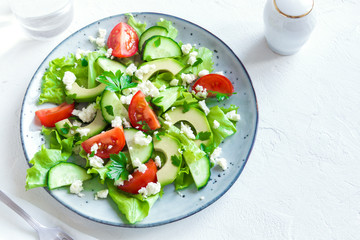 Vegetable salad with feta