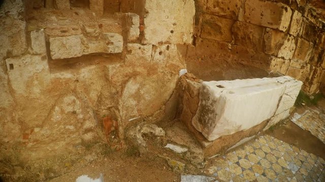 Anciant Wash-Hand-Stand Roman Baths Antique Town Salamis East Cyprus Famagusta