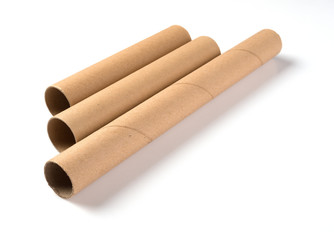brown paper rolls on a white background