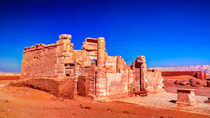 Ruins of Deir el-Haggar temple at Kharga oasis, Egypt