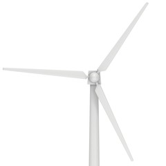 Wind turbine with propeller. Windmill generator 3D render isolated on white © newb1