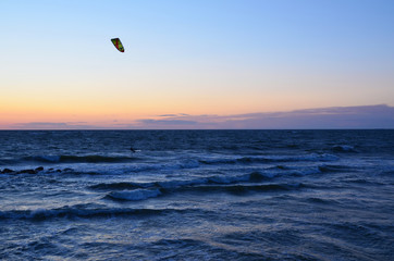 kitesurfing with wind