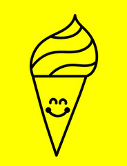 Line ice cream smiley