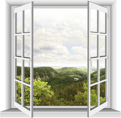 Window with mountain view
