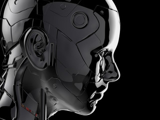 3D illustration. The stylish cyborg the woman.