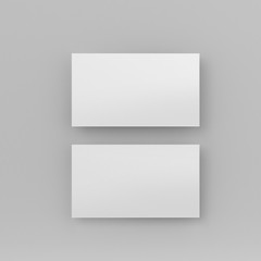 Blank white 3d visiting card template 3d render illustration for mock up and design presentation.