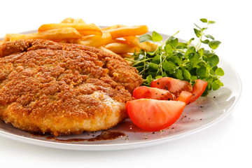 Fried pork chop with potatoes 