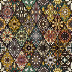 Seamless pattern. Vintage decorative elements. Hand drawn background. Islam, Arabic, Indian, ottoman motifs. Perfect for printing on fabric or paper.