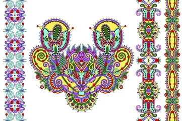 Fototapeten floral ornamental pattern collection to fabric printing © Kara-Kotsya