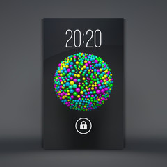 Modern Lock Screen for Mobile Apps. Mobile Wallpaper. Vector Illustration.
