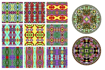 Gordijnen floral ornamental pattern collection to fabric printing © Kara-Kotsya