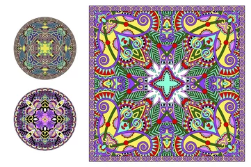 Rolgordijnen floral ornamental pattern collection to fabric printing © Kara-Kotsya