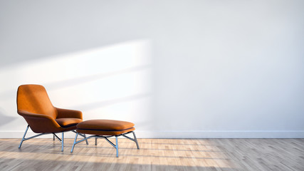 Modern living room. 3D rendering