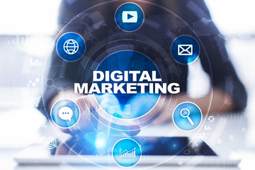 DIgital marketing technology concept. Internet. Online. SEO. SMM. Advertising.