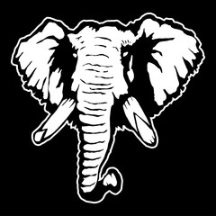 Vector illustration of an elephant's head