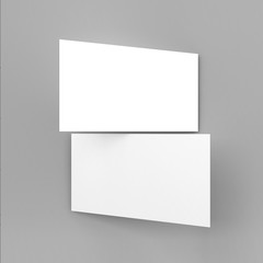 Blank white 3d visiting card template 3d render illustration for mock up and design presentation.