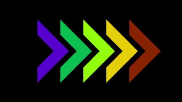4k Direction arrow queue design signs background,abstract game software process backdrop.