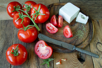 tomatoes and white greek cheese