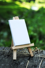 Sztaluga z białym płótnem w parku © Misza