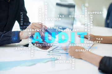 Audit business concept. Auditor. Compliance. Words cloud.