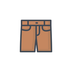 Jeans Shorts Clothes Colored Icon