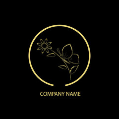 Butterfly on flower in circle