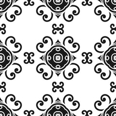 Abstract seamless black and white color pattern for wallpapers and backgrounds. Vector template can be used for design of wallpaper, fabric, oilcloth, textile, wrapping paper and other