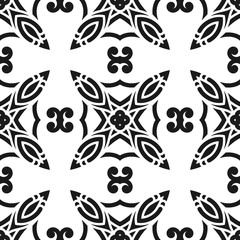 Abstract seamless black and white color pattern for wallpapers and backgrounds. Vector template can be used for design of wallpaper, fabric, oilcloth, textile, wrapping paper and other