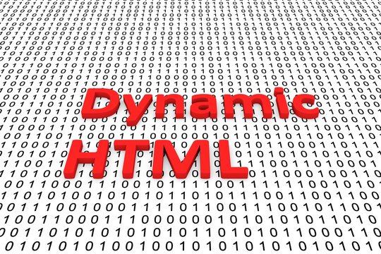 Dynamic HTML in the form of binary code, 3D illustration