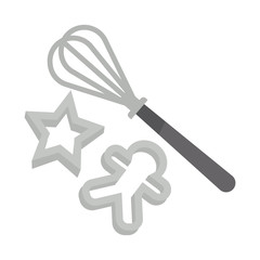 Kitchen tools set for delicious Christmas gingerbread cooking