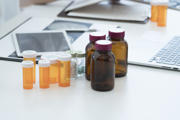 Drug bottle, medicine case,