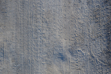 Salty sand road. Top view