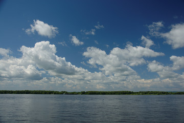 Panoramic View of Volga River Bend near Samara, Russia