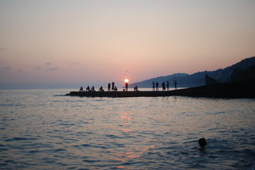 Obraz premium sunset see summer